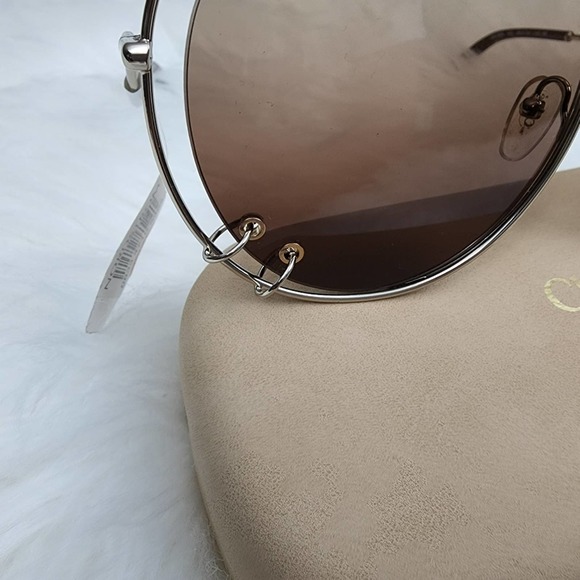 Chloe Wendy 59mm Round Pierced Sunglasses $495 New main image 5